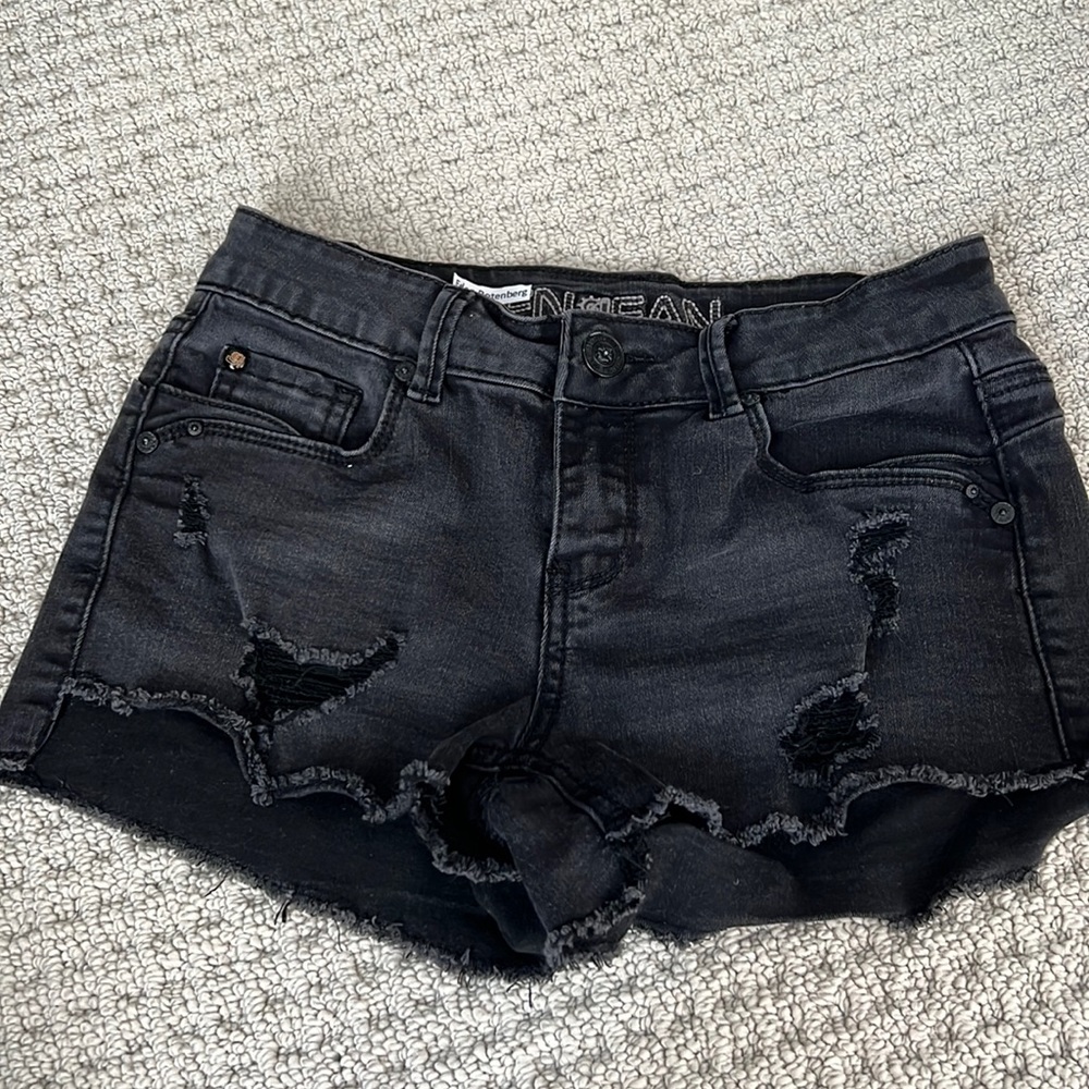 Black ENJEAN denim shorts